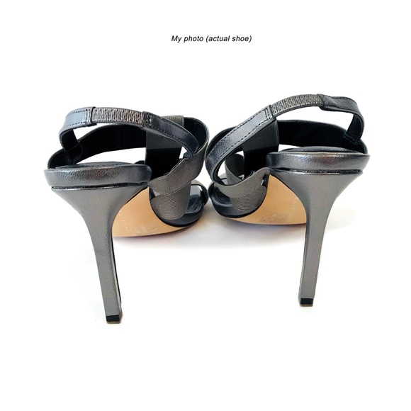 TAHARI Metallic Stretch Slingback Sandal 3.8" heel - Picture 5 of 6